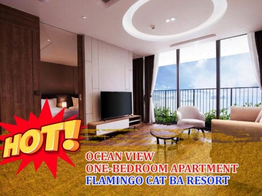 Căn hộ 1 phòng ngủ view biển Flamingo Cát Bà Resort